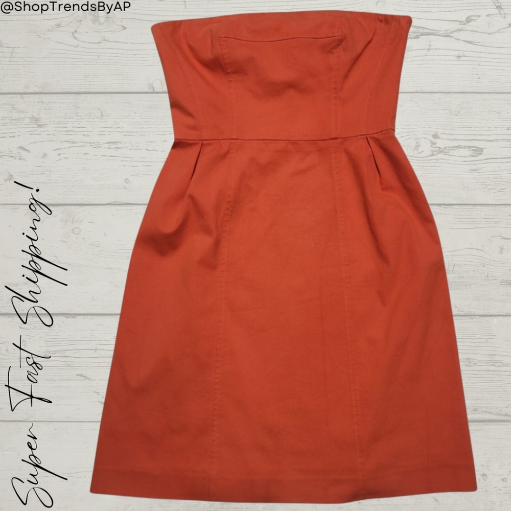 Theory Strapless Tangerine Dress
